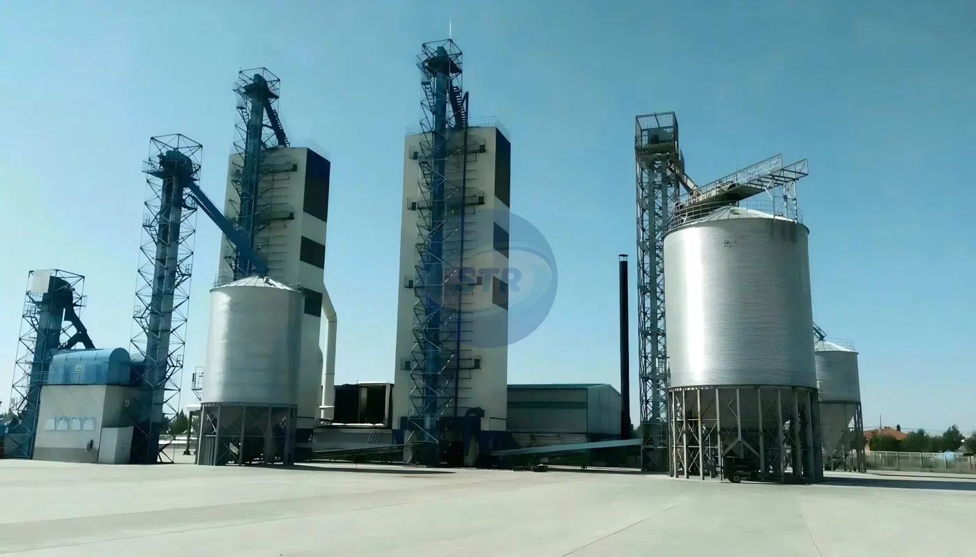 Commercial continuous flow grain dryer series